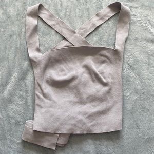 Free People Intimates Grey Corset-Style Tank Top
